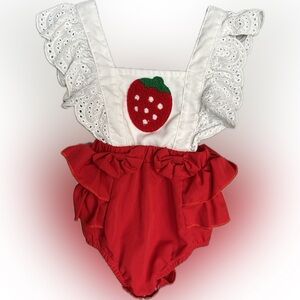 Adorable Strawberry Baby Romper